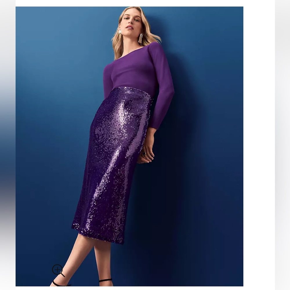 Sequin Midi Column Slip Skirt 6